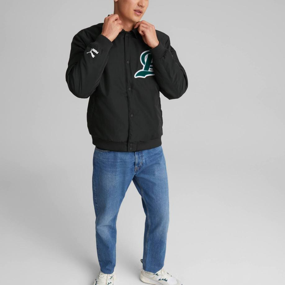 PUMA Team Bomber Button Down Jacket 'Black' 539272-01