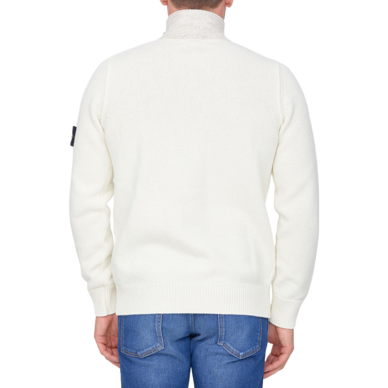 STONE ISLAND Patch High Neck Cardigan 'Beige' 7715547A3-V0099
