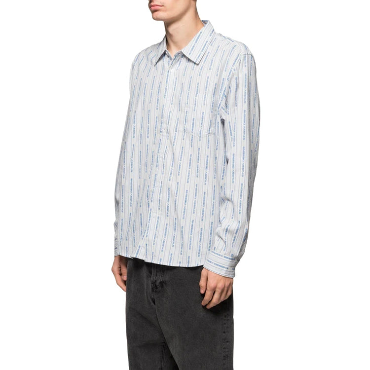 Stussy Jacquard Logo Stripe Shirt 'White' 1110101