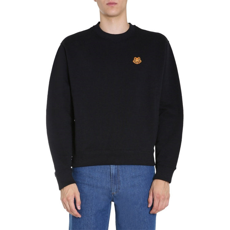 KENZO Small Tiger Head Round Collar Long Sleeve Sports Male Black FA65SW0034MD-99