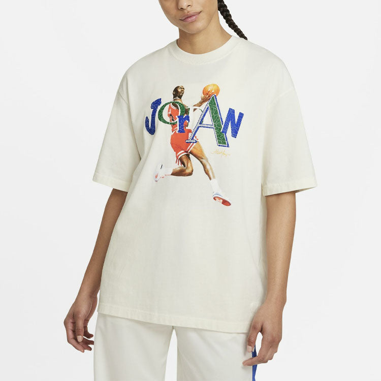 (WMNS) Air Jordan x Aleali May Crossover Printing Basketball Sports Short Sleeve White DH3852-133
