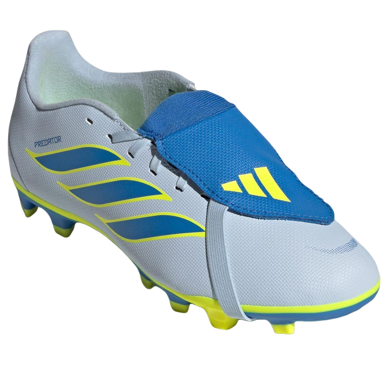 (PS) adidas PREDATOR CLUB Fold-Over Tongue FG/MG 'Crystal Sky Ray Blue Team Solar Yellow 2' KI8897