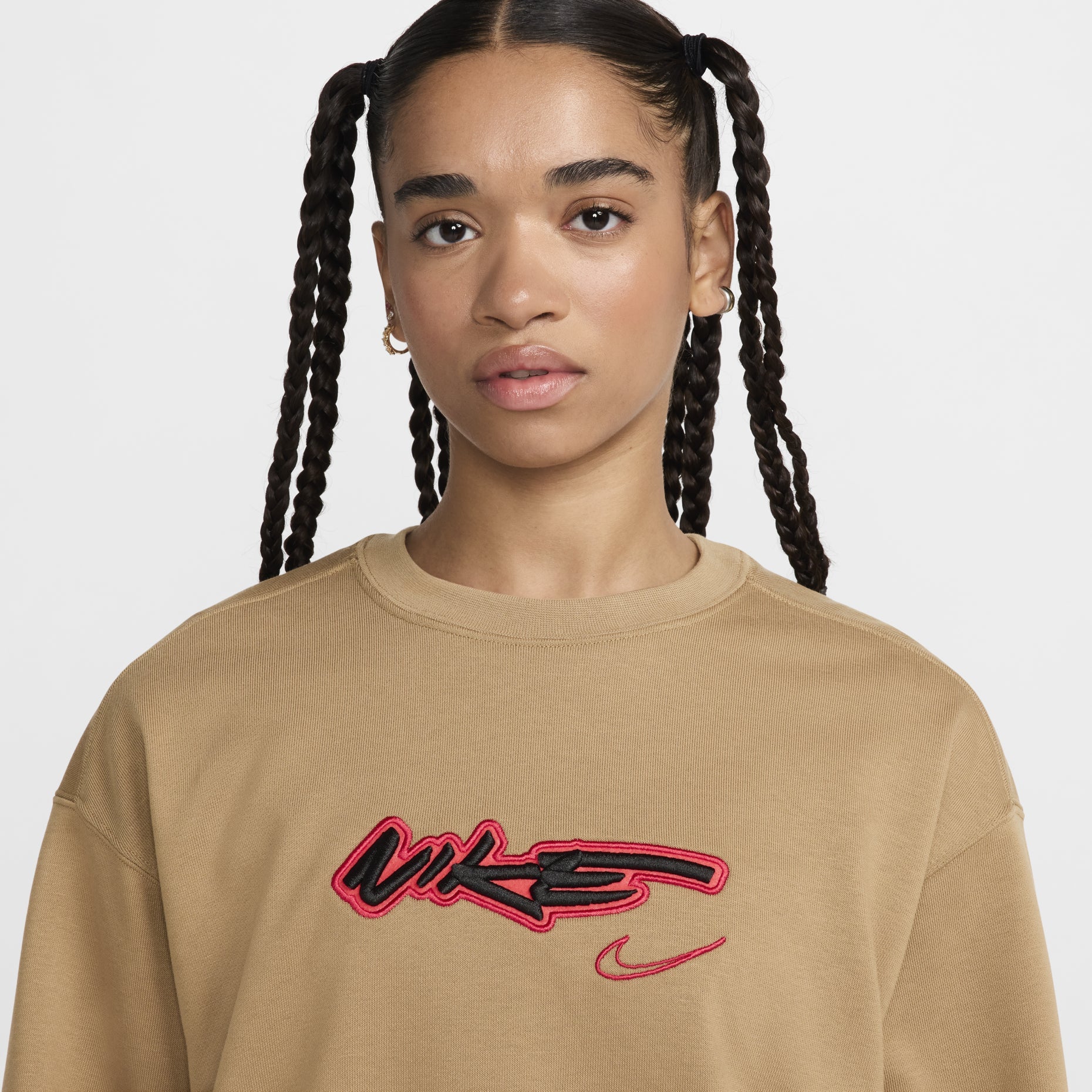 (WMNS) Nike Sportswear Breaking Loose French Terry Sweatshirt Asia Sizing 'Dark Driftwood' FZ0257-224