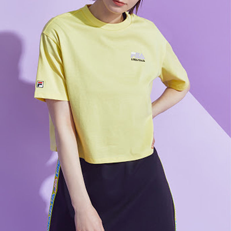 (WMNS) FILA FUSION Loose Round Neck Short Sleeve Yellow T11W02610-YE