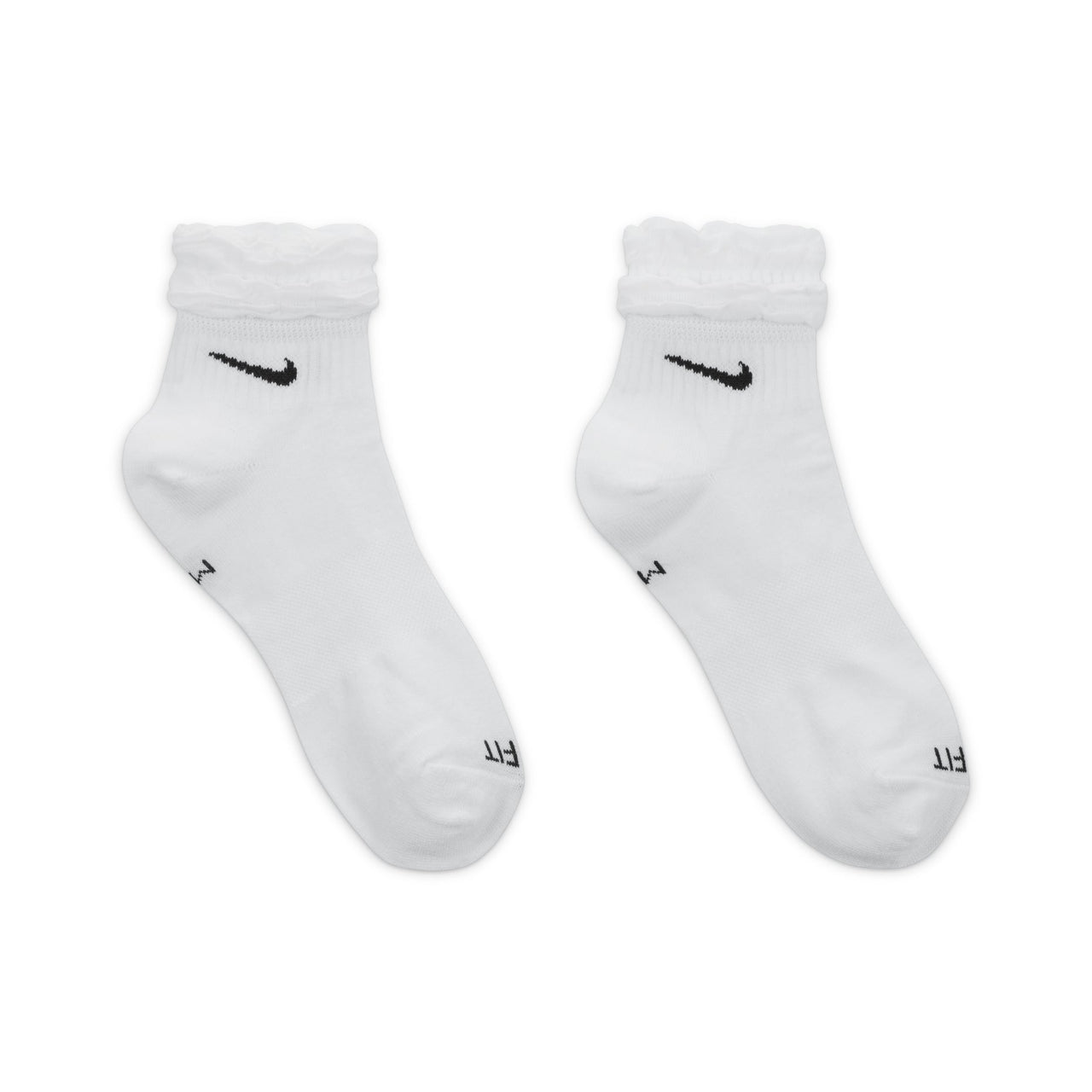 Nike Solid Color Logo Quick Dry Athleisure Casual Sports Knit Socks Unisex 2 Pairs White DH5485-100