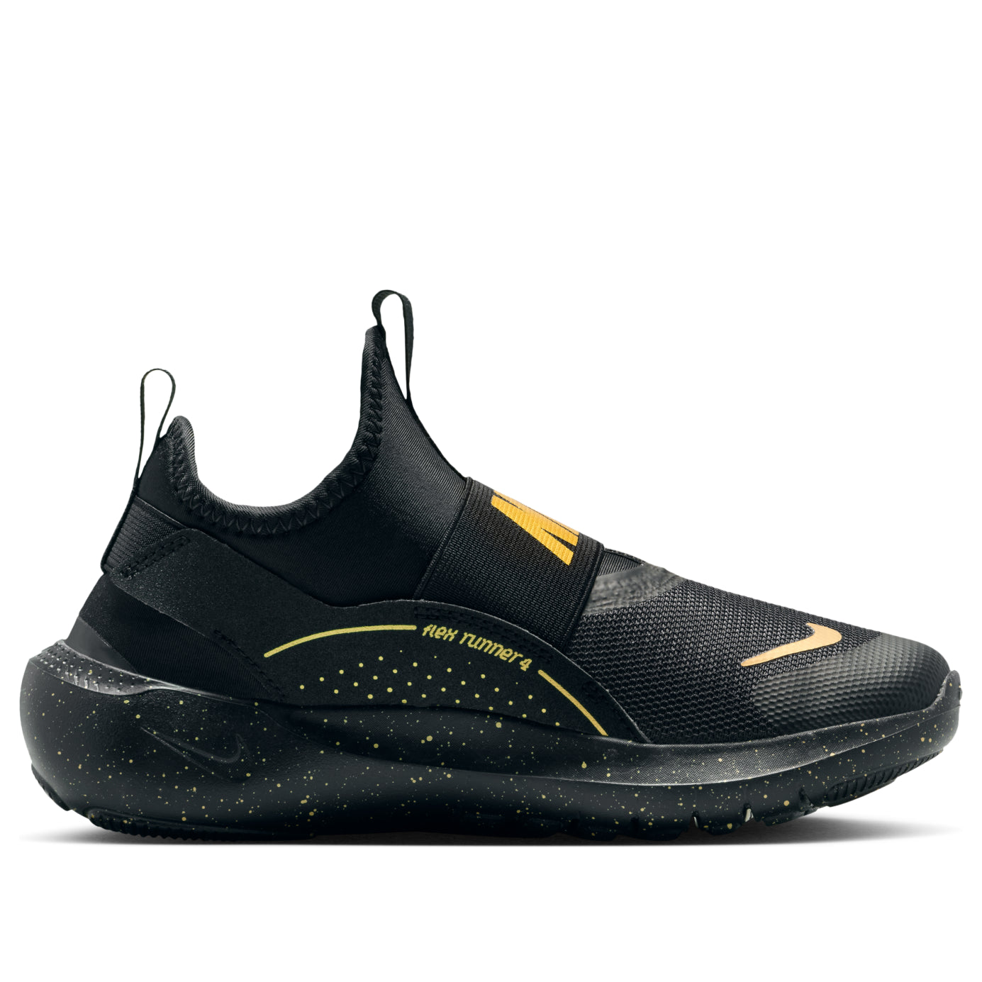 (GS) Nike Flex Runner 4 'Black Metallic Gold' IM6737-001
