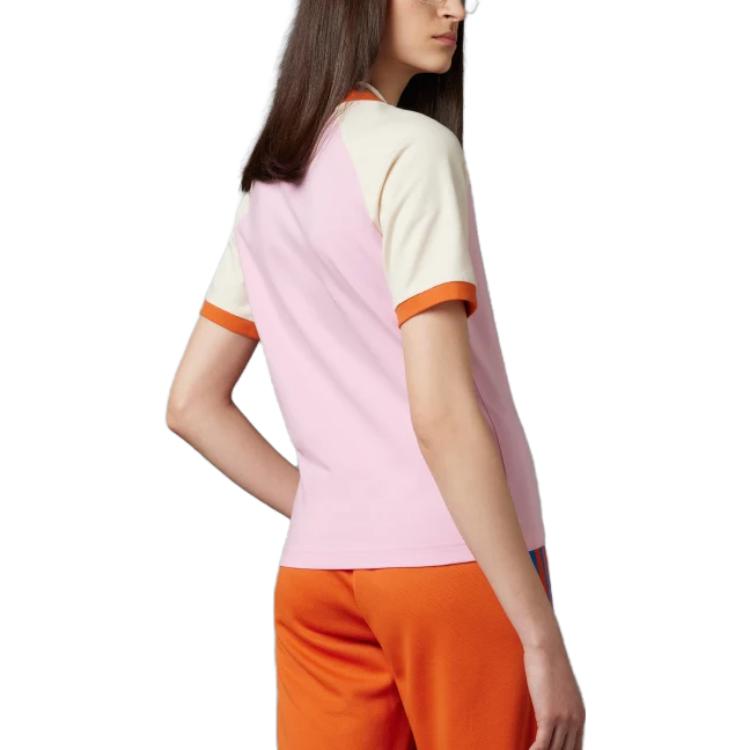 (WMNS) adidas originals Adicolor 70s V-Neck Cali T-shirt 'True Pink' IK7886