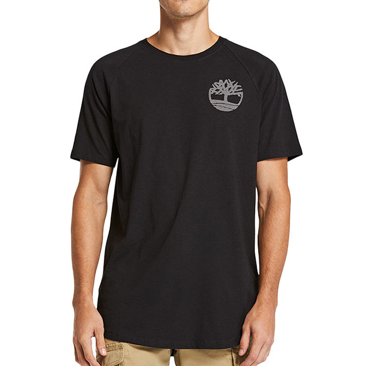 Men's Timberland Round Neck Printing Short Sleeve Black A1W7J-001