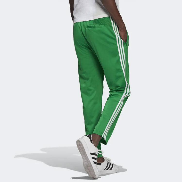 Men's adidas originals Contrasting Colors Stripe Logo Elastic Waistband Straight Sports Pants/Trousers/Joggers Green GN3520