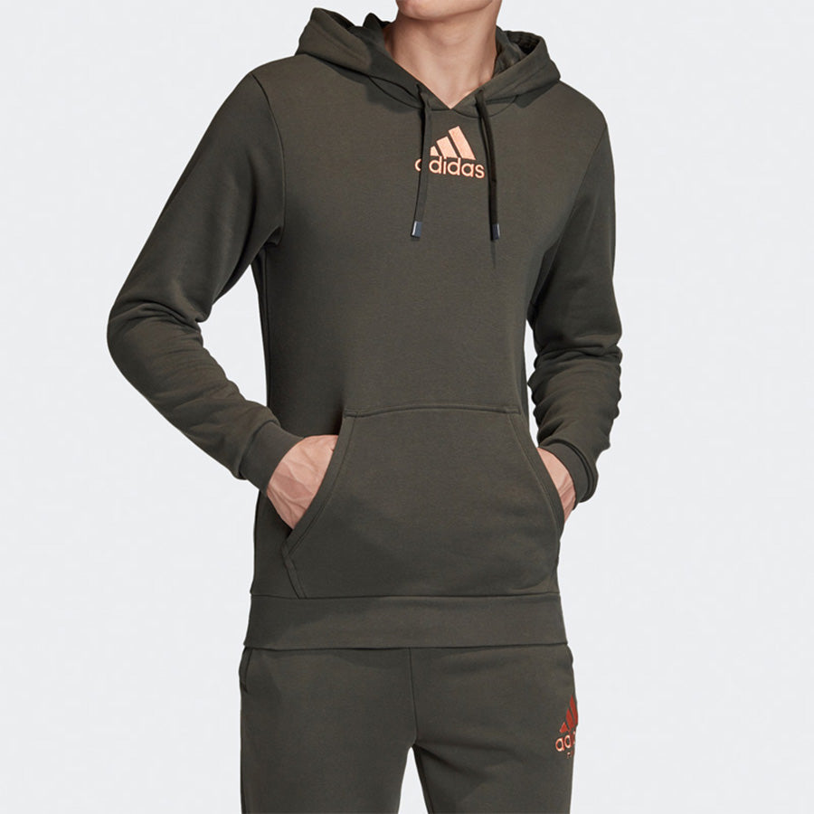 adidas Cat Graph Hood Tennis Sports Pullover Brown FM1191