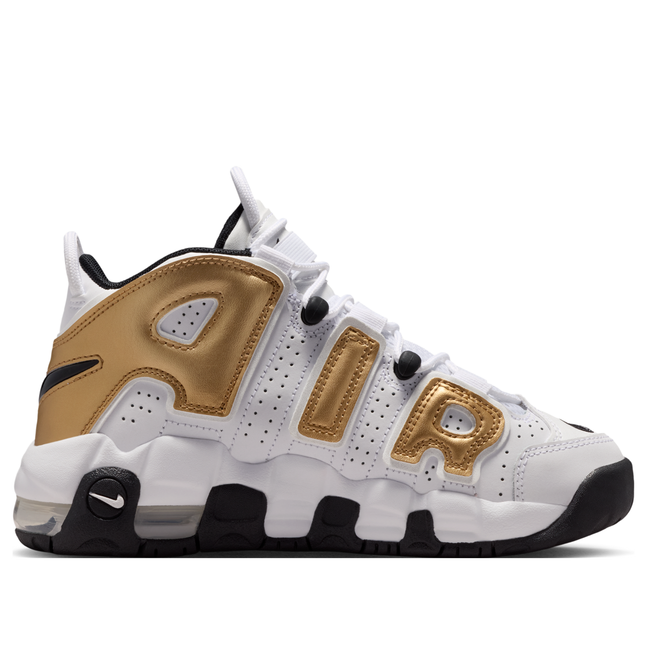 (GS) Nike Air More Uptempo 'White Metallic Gold Black' IO7601-171