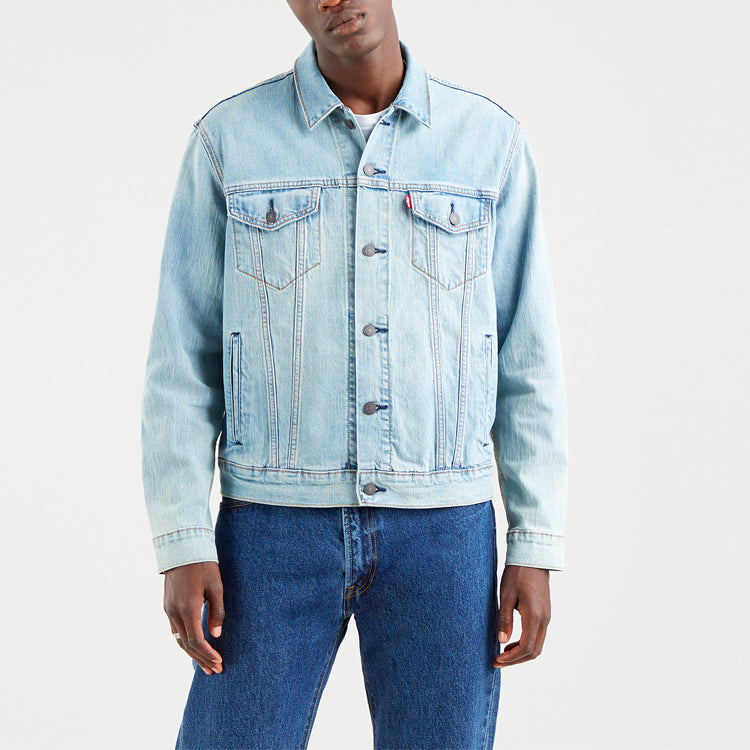 Men's Levis Series lapel Retro Denim Jacket Light Blue 72334-0558