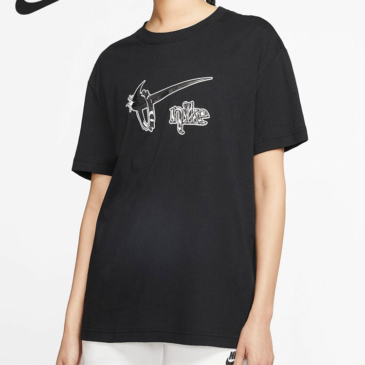 (WMNS) Nike Sportswear Boyfriend fit Short Sleeve t Black CT8927-010