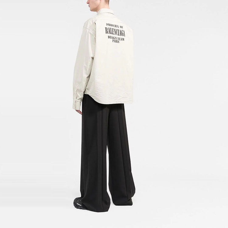 Balenciaga Property Of Back Print Shirt 'Ecru' 703843TKM019800