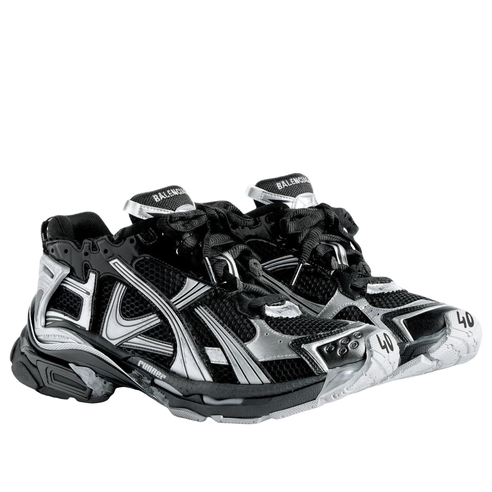 (WMNS) Balenciaga Runner Sneaker 'Black Silver' 772767W3RMU1100