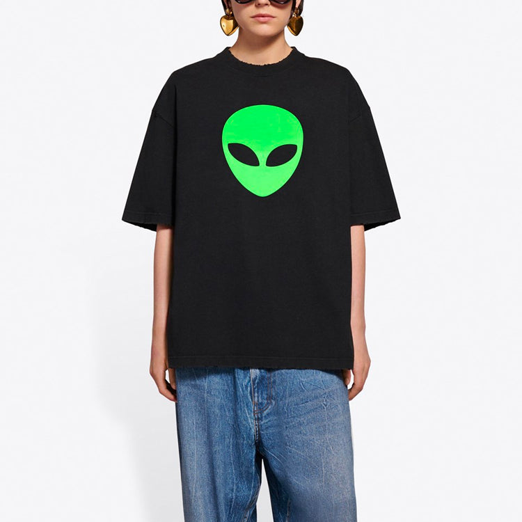 Balenciaga SS21 PatternRound Neck Black 612965TJVK79113