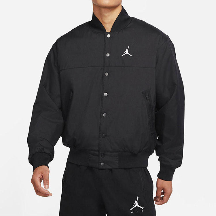 Men's Air Jordan Logo Baseball Collar Jacket Autumn Black DJ0878-010