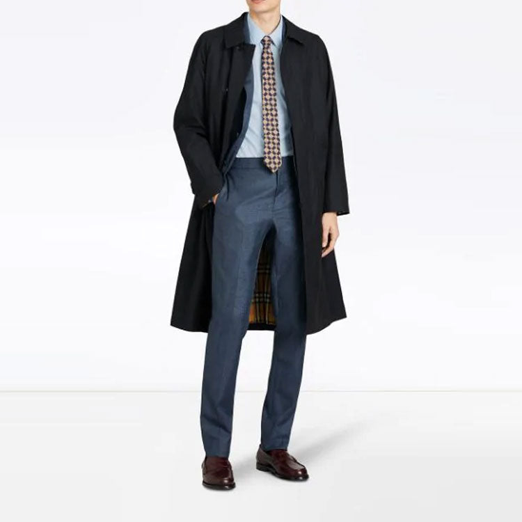 Men's Burberry Alphabet Logo Knit Long Sleeves Shirt Blue 80113701