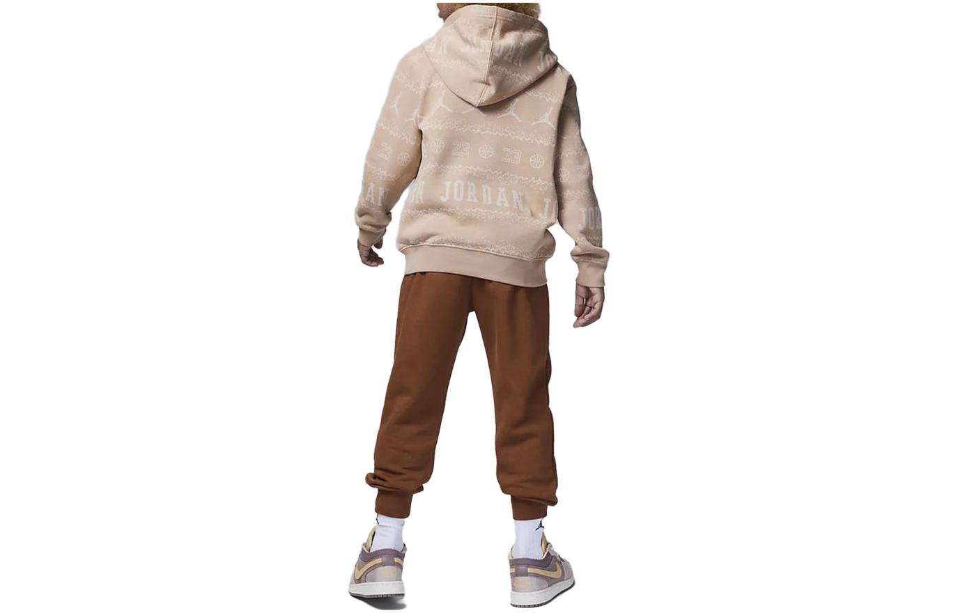 (GS) Air Jordan MJ Holiday Fleece Crew Set 'Beige Tan' FV6162-200