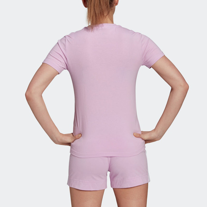 (WMNS) adidas Essentials Slim 3-Stripes T-Shirt Asia Sizing 'Purple White' GL0790