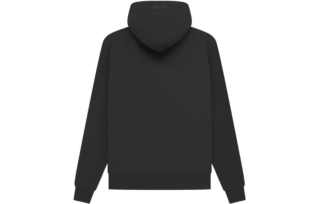 Fear of God Essentials SS23 waffle Raglan Hoodie 'off Black' FOG-SS23-037