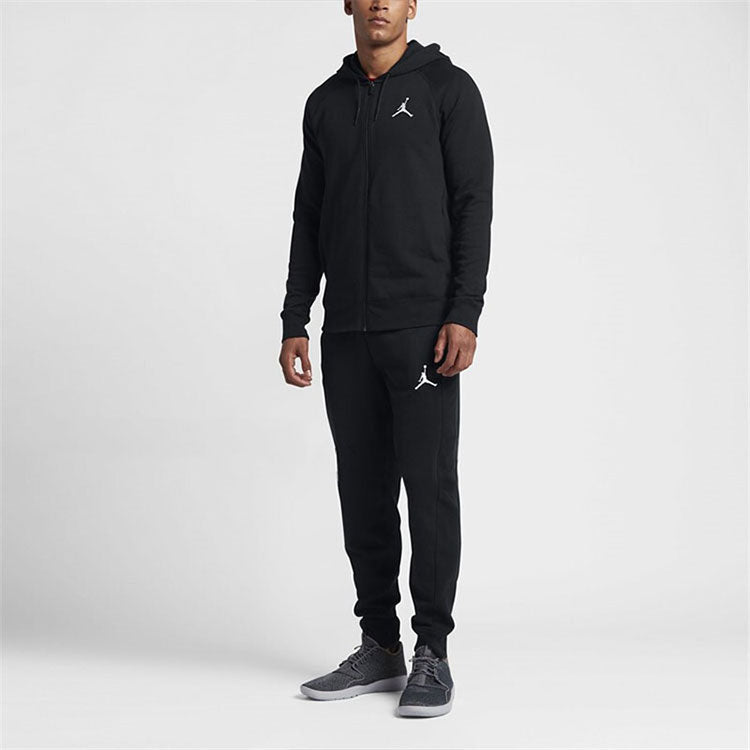 Air Jordan Embroidered Knit Hooded Jacket Men's Black AH3932-010