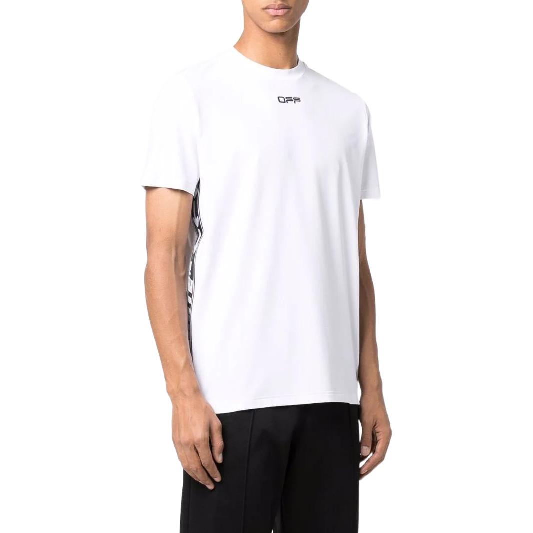 Men's Off-White SS22 Solid Color Logo Printing Round Neck Short Sleeve Version White T-Shirt OMVA026C99FAB00101100110