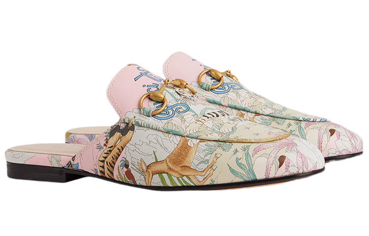 (WMNS) Gucci Tiger Princetown Slipper Leather 'Pink' 687587-UTA00-5244