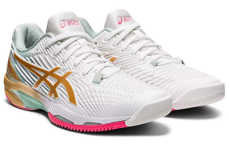 (WMNS) ASICS Solution Speed FF 2 Clay L.E. White/Golden 1042A140-100