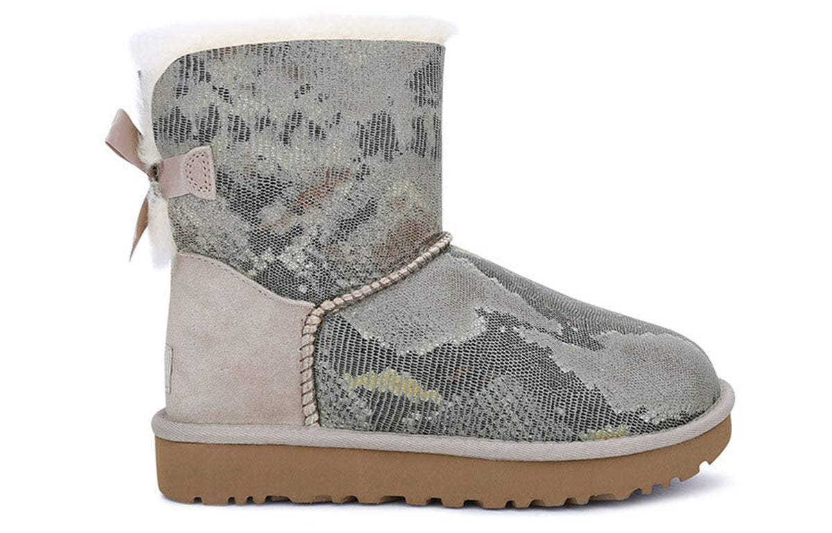 (WMNS) UGG Mini Bailey Bow Snake 'Grey' 1091581-MTL