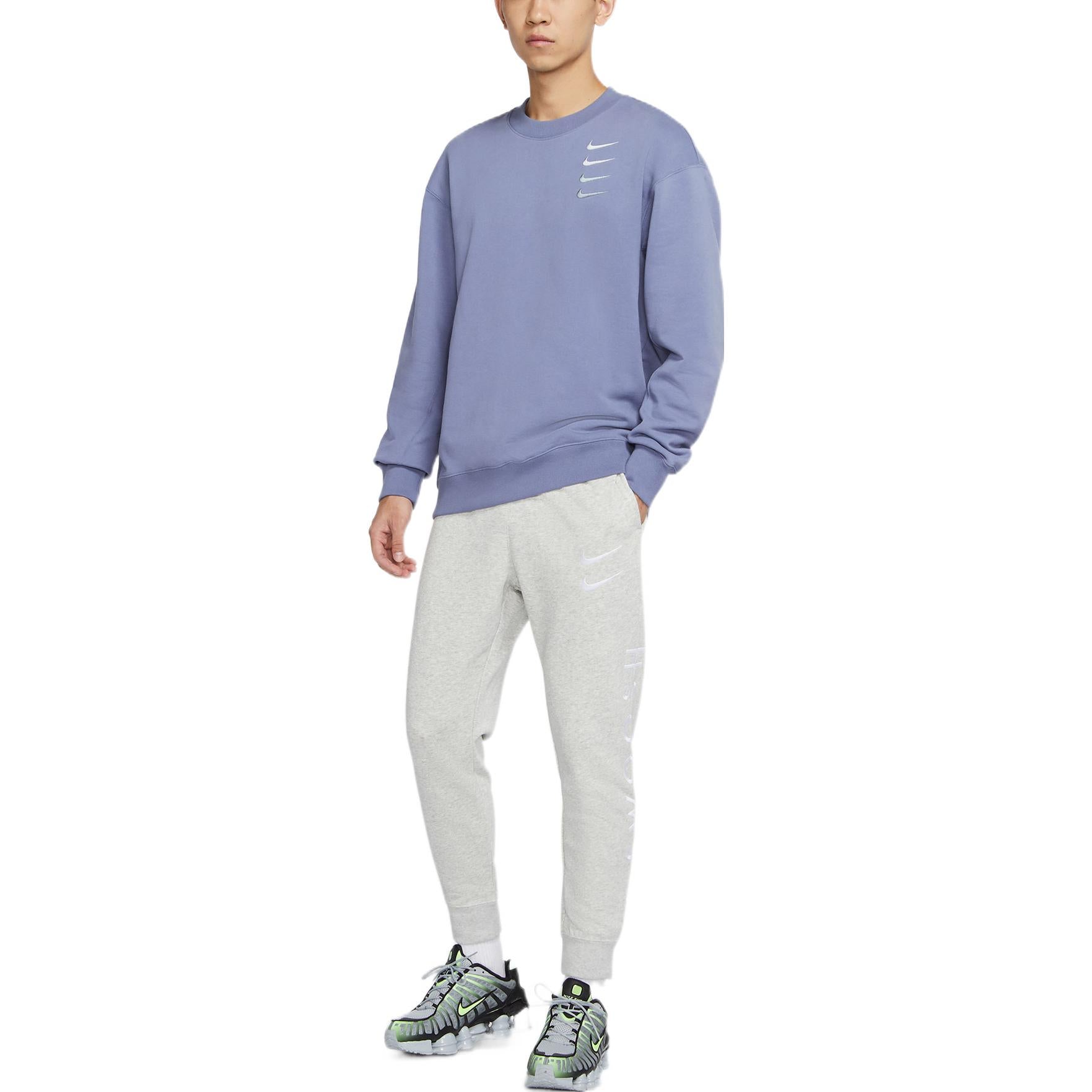 Men's Nike Printing Brand Logo Solid Color Lacing Bundle Feet Sports Pants/Trousers/Joggers Autumn White DJ0468-050