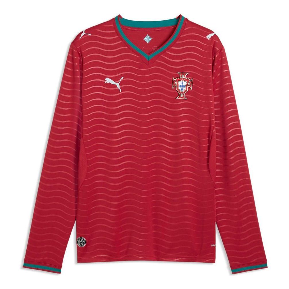 PUMA Portugal 2026 Home Long Sleeve Soccer Jersey 'Club Red Green Lagoon' 783279-01