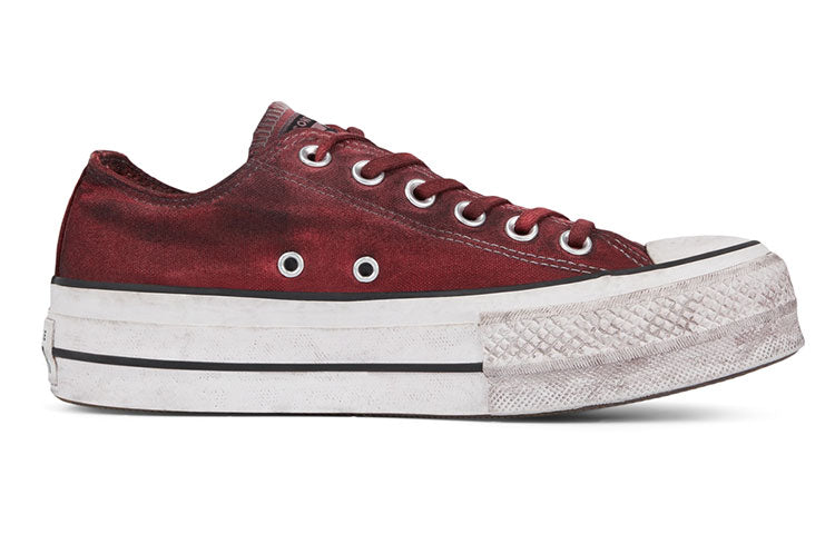(WMNS) Converse Italian Crafted Dye Chuck Taylor All Star Platform Low Top Retro 'Red White' 566471C