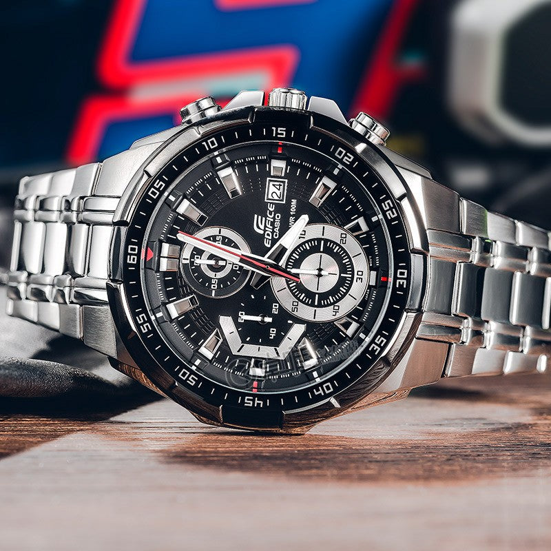 CASIO EDIFICE Waterproof Stainless Steel Strap Mens Black Analog EFR-539D-1A
