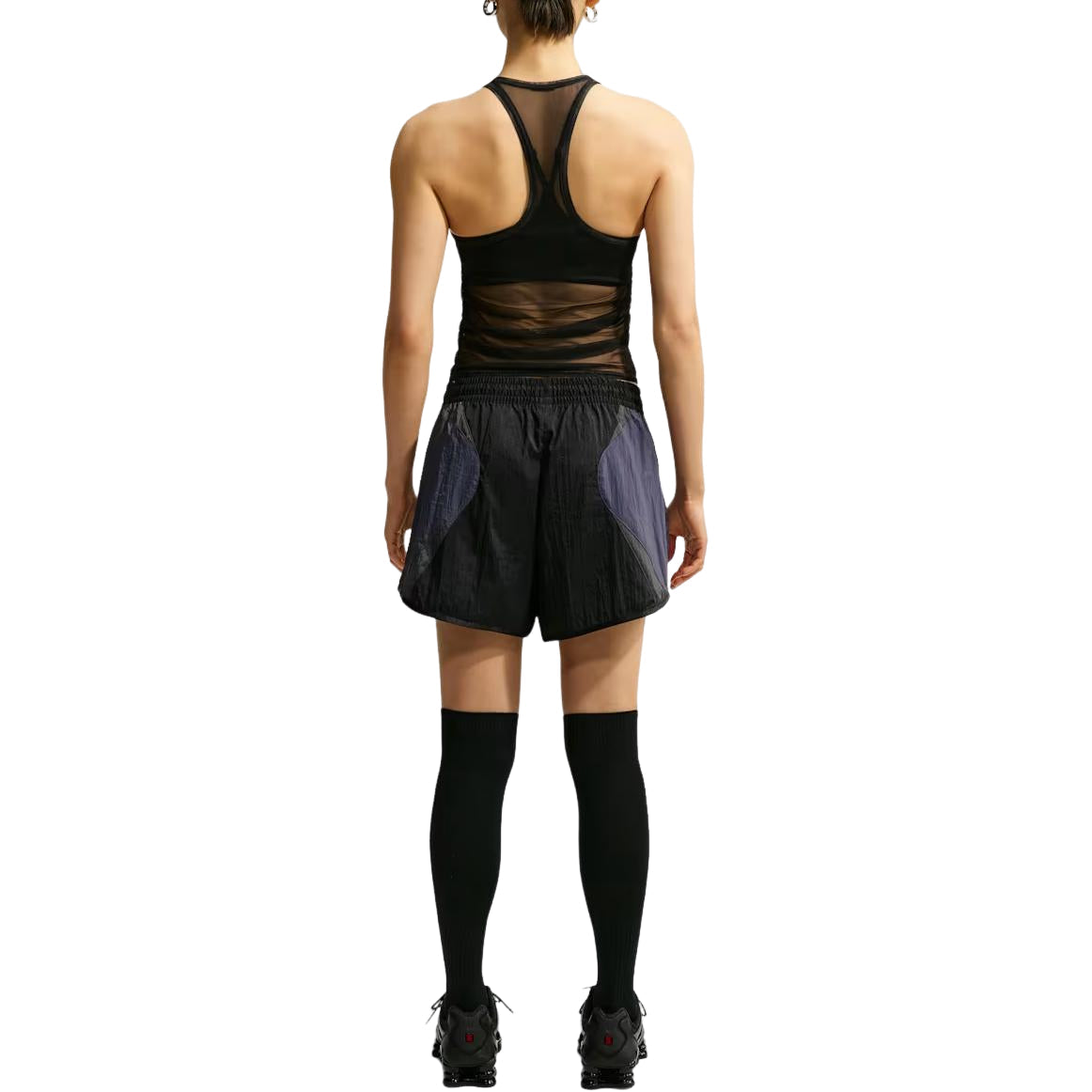 (WMNS) Nike Sportswear Loose Mid-Rise Track Shorts 'Black Gridiron Anthracite' IM8404-010