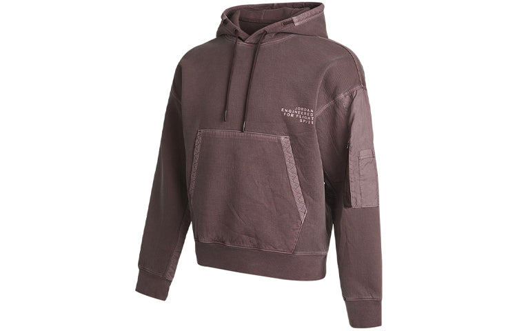 Air Jordan 23 Engineered Casual Sports Letter Logo Hooded Long Sleeve Sweater For Men Brown CV2768-255