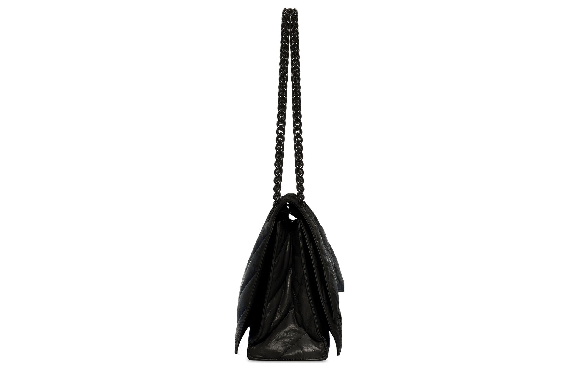(WMNS) Balenciaga Crush Medium Chain Bag Quilted 'Black' 716393210IY1000