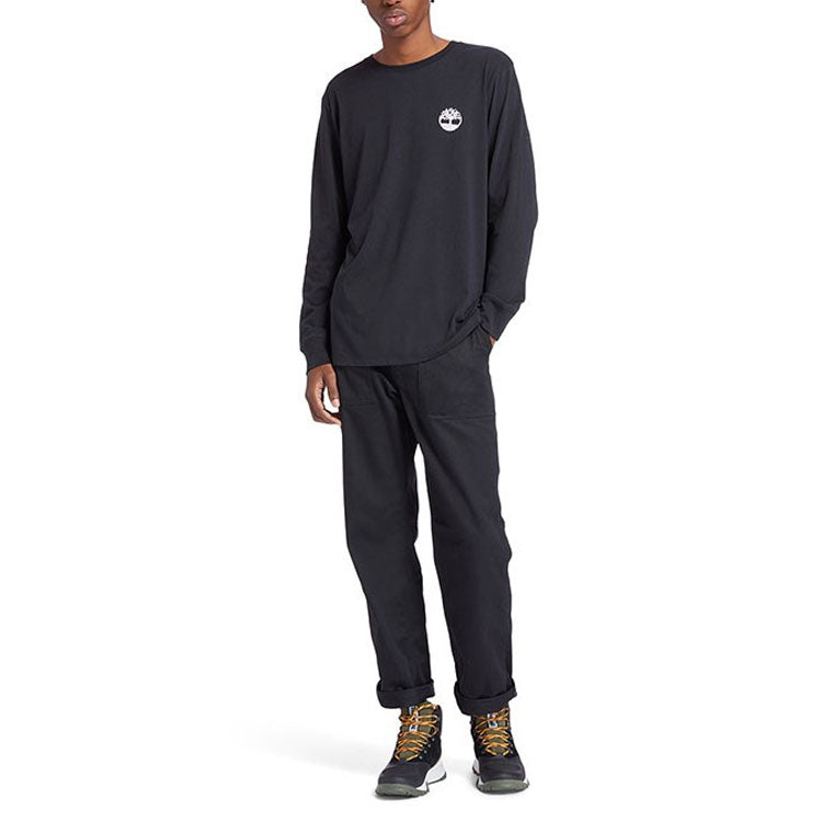 Men's Timberland Casual Printing Round Neck Long Sleeves Black A2A2Z001
