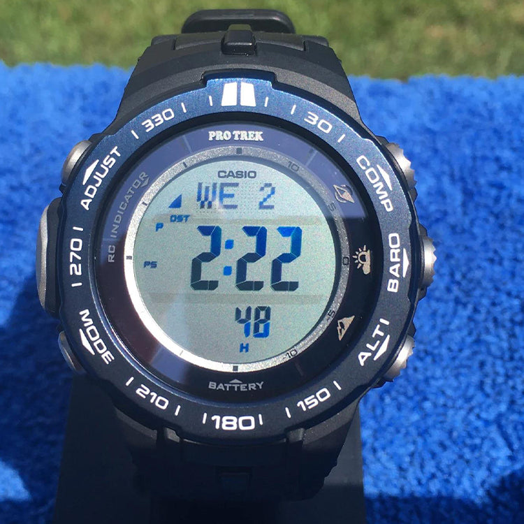 CASIO Waterproof Sports Shockproof Solar Powered Mens Black Digital PRW-3100YB-1ER