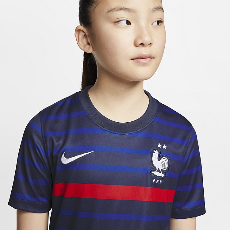 (GS) Nike FFF Youth Y NK Breathe BRT Stadium STAD Jersey JSY Short Sleeve SS Home HM BLACKENED Blue CD1036-498