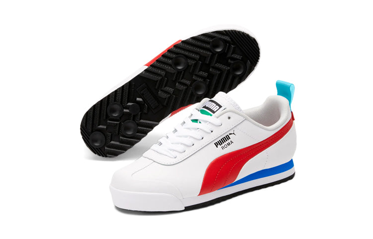 (GS) PUMA Roma Game Running Shoes White/Red 381689-01