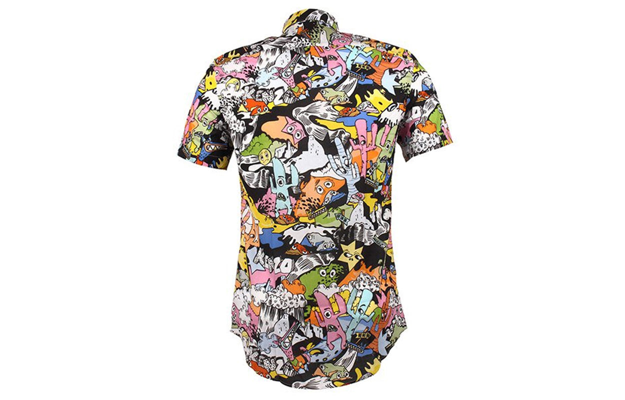 Men's KENZO Cartoon Pattern Printing Short Sleeve Shirt F655CH5001KG-MU