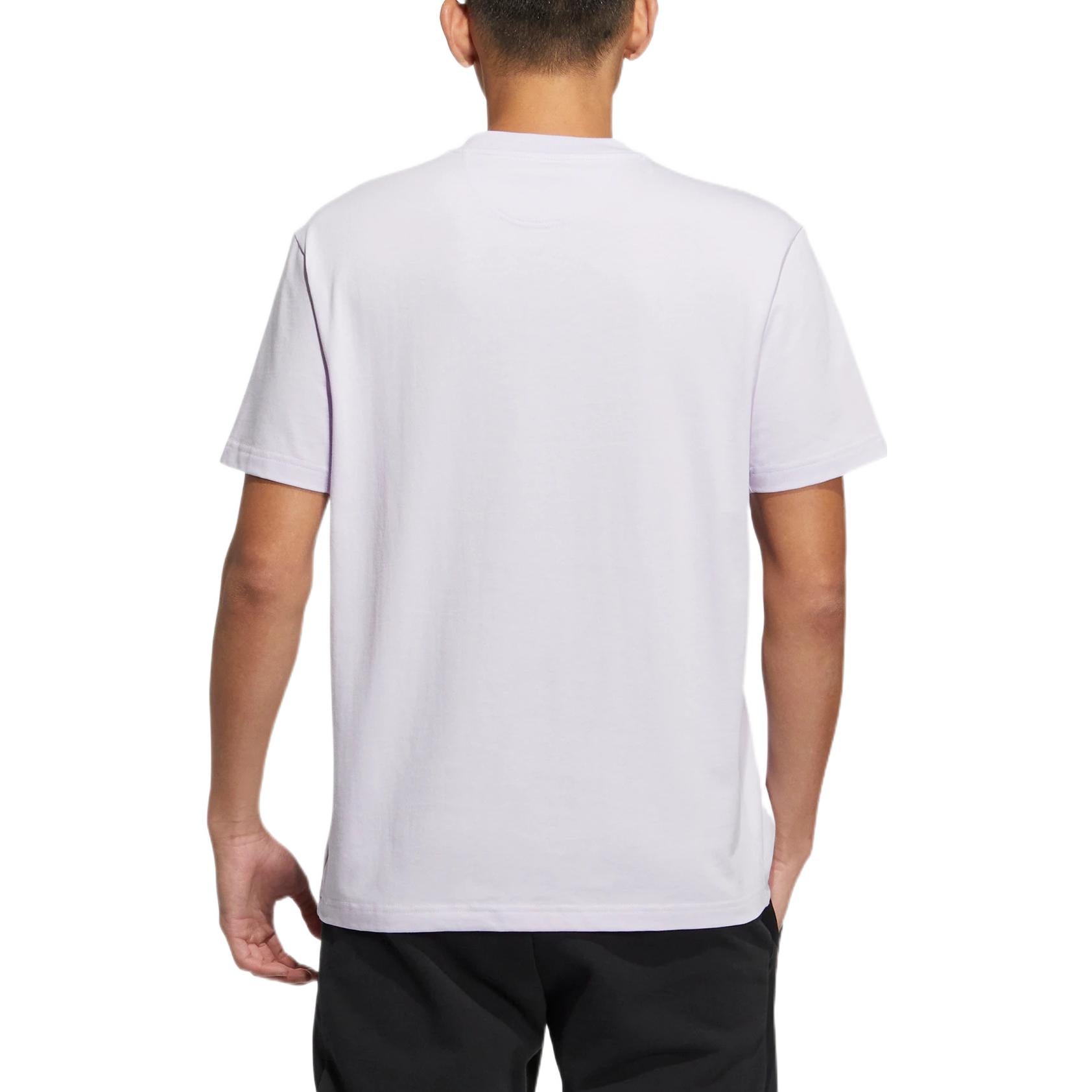 adidas neo Solid Color Round Neck Sports Short Sleeve Light Purple T-Shirt HS6817
