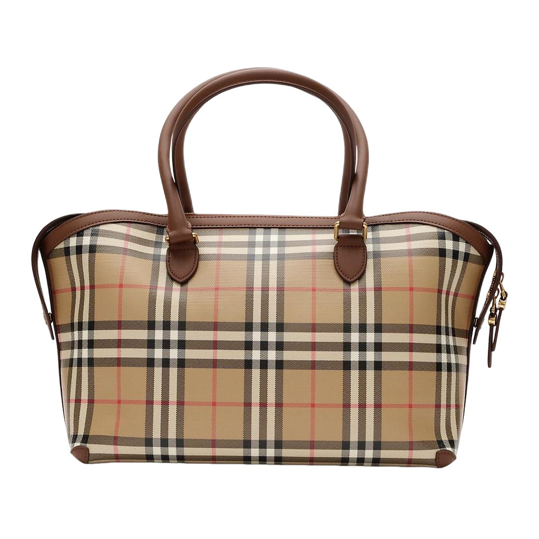 (WMNS) Burberry Small Check Zip Tote ‘Archive beige' 81290481