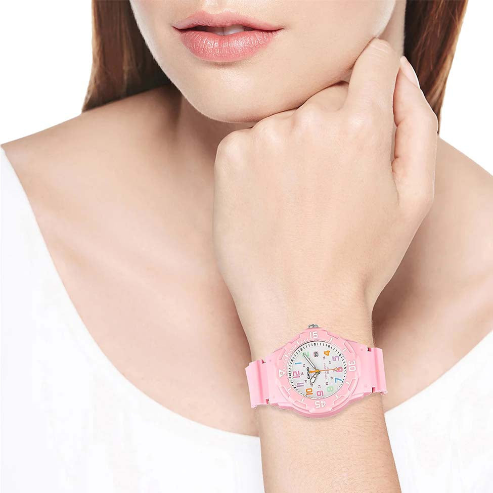 CASIO Waterproof Sports Pink Analog LRW-200H-4B2