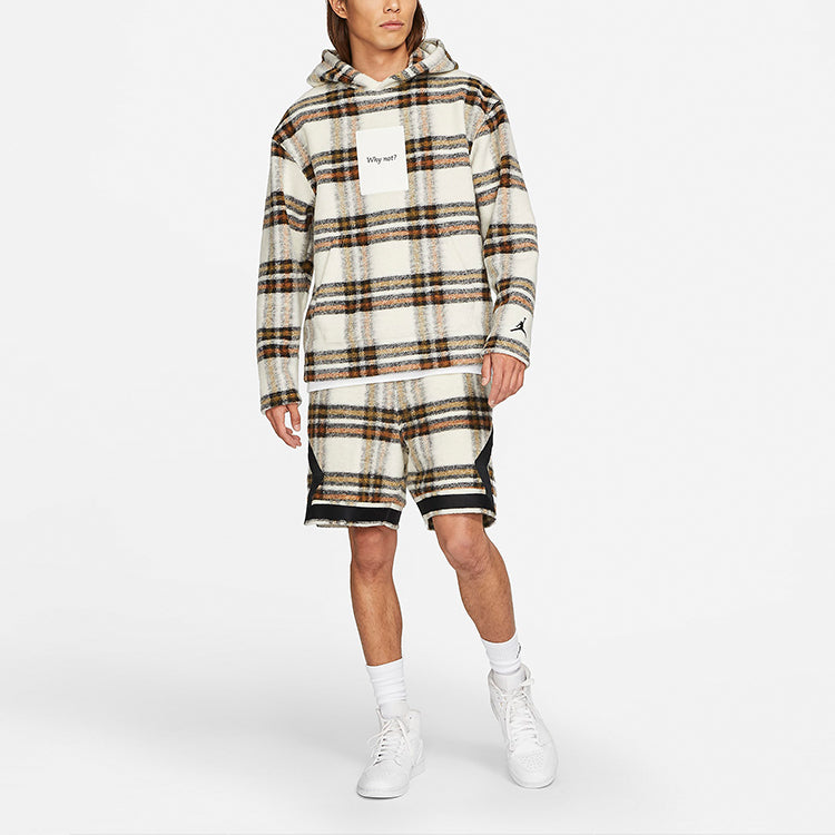 Air Jordan 'Why Not?' Printed Plaid Wool Hoodies Sweater 'Yellow Brown' DC3244-104