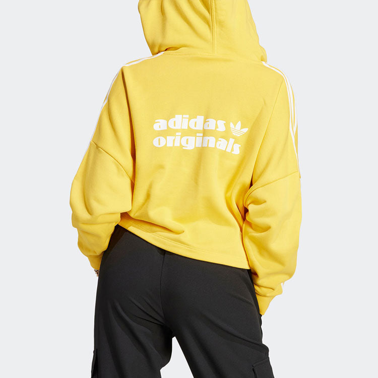 (WMNS) adidas Originals V-Neck Short Hoodie 'Gold' IC8520
