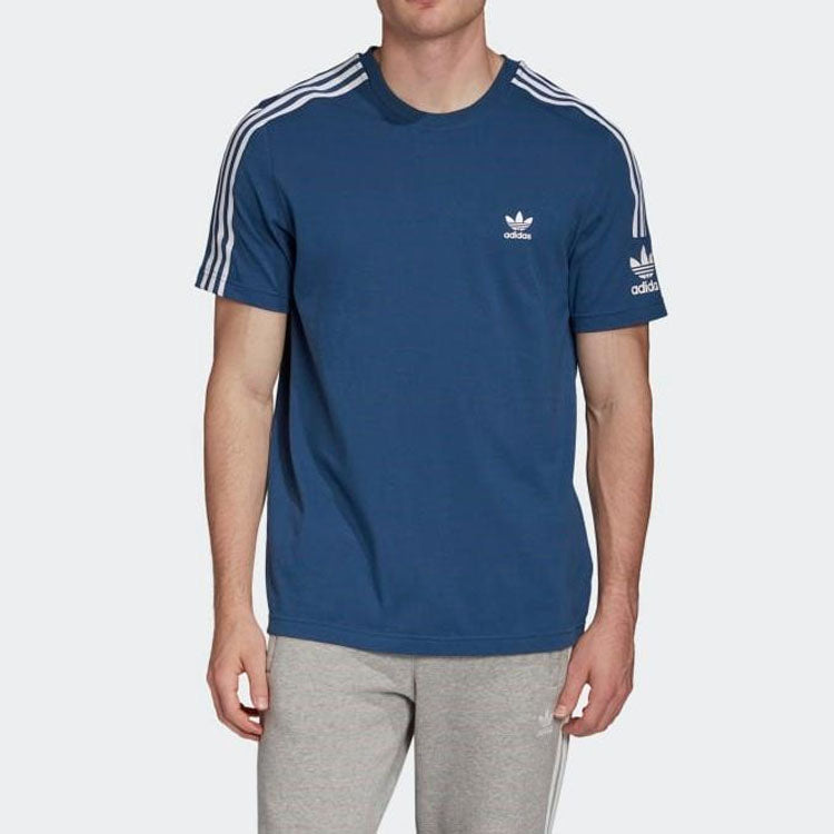 adidas originals Tech Tee logo Printing Short Sleeve Blue FM3798