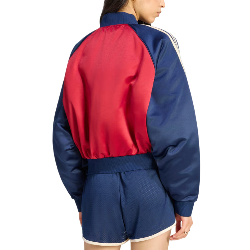 (WMNS) adidas Satin Bomber Jacket Asia Sizing 'Team Victory Red Night Indigo Warm Vanilla' KT2646
