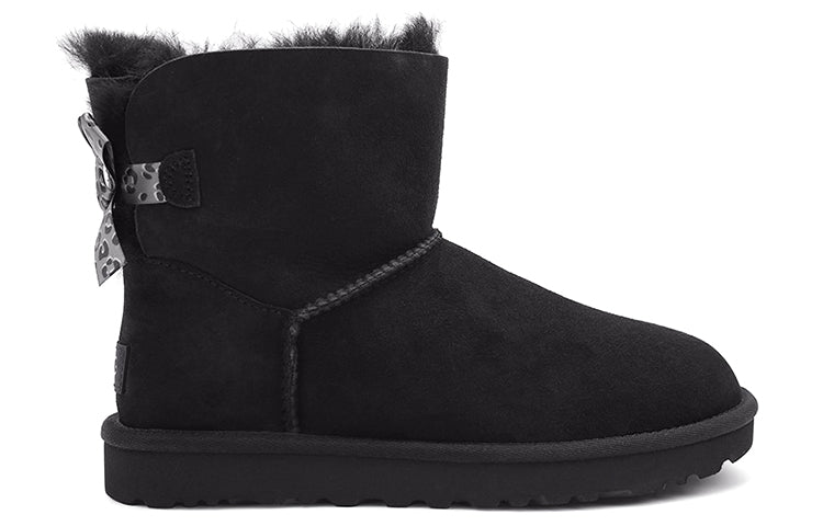 (WMNS) UGG Mini Bailey Bow II Exotic Boot 'Black' 1102972-BLK